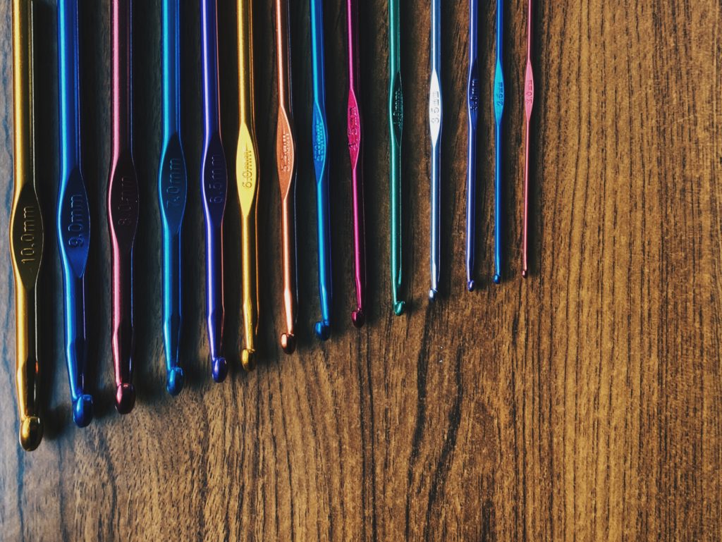 Aluminium crochet hooks set