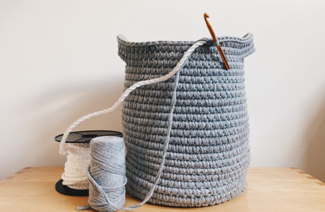 large crochet basket